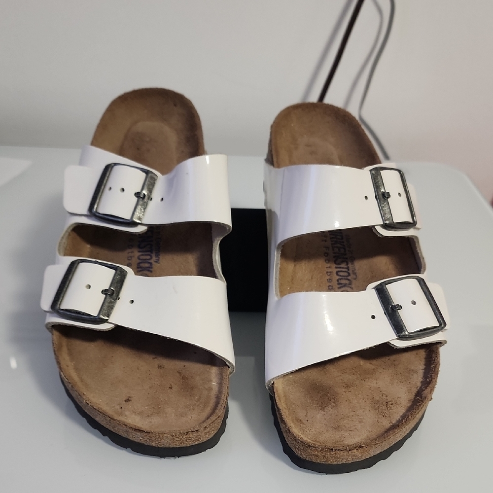 Birkenstock White Soft Footbed Sandals